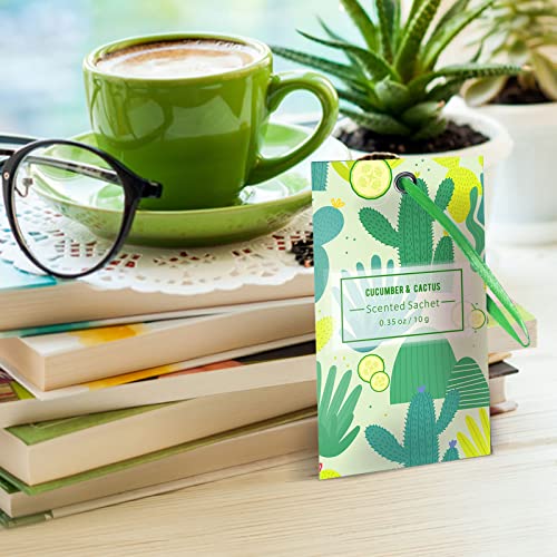 Scented Sachets, Home Fragrance Sachet, Scent Sachets For Drawers And Closets, Sachet Packets For Home, 14 Packs, Cucumber & Cactus #TOP6