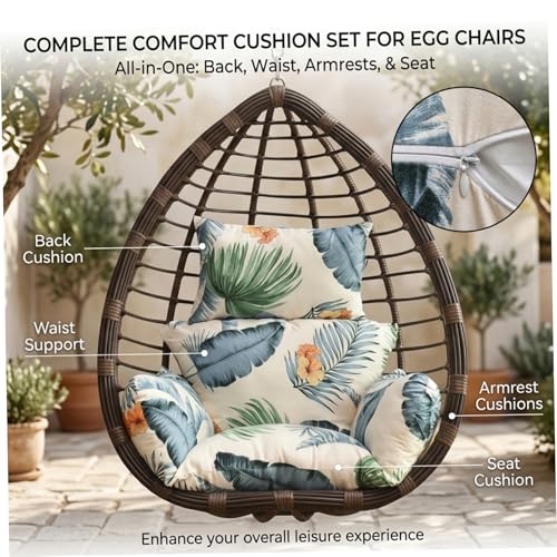 Coussin rechange pour chaises à panier suspendu lavable et confortable - 4