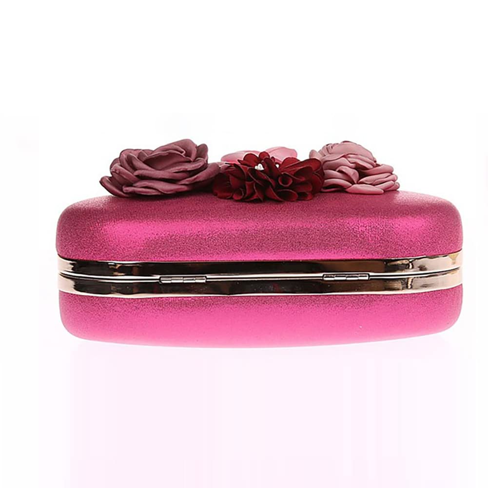 Borsa da donna per pochette da sera, con fiori, con manico a cerchio, elegante borsa a mano, con perle e fiori, borsa a tracolla per donne e donne