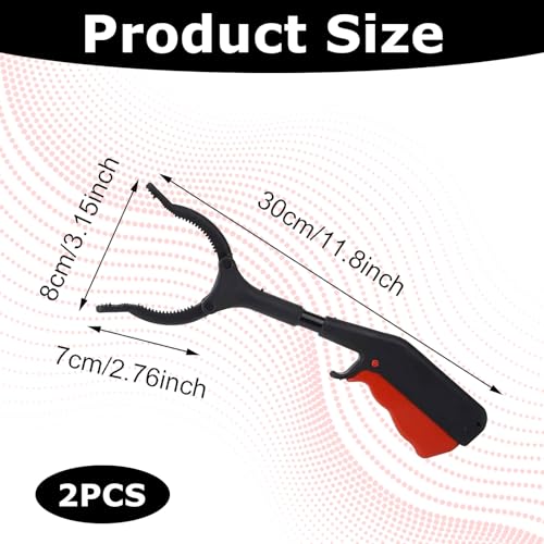 2 Pcs 30cm Grabber Reacher Tool,Grabbers for Seniors,Reacher Grabber Pickup Tool Mobility Aid Reaching Assist Tool for Trash Pick Up, Nabber, Litter Picker, Arm Extension Portable Grabber Tool - Image 3