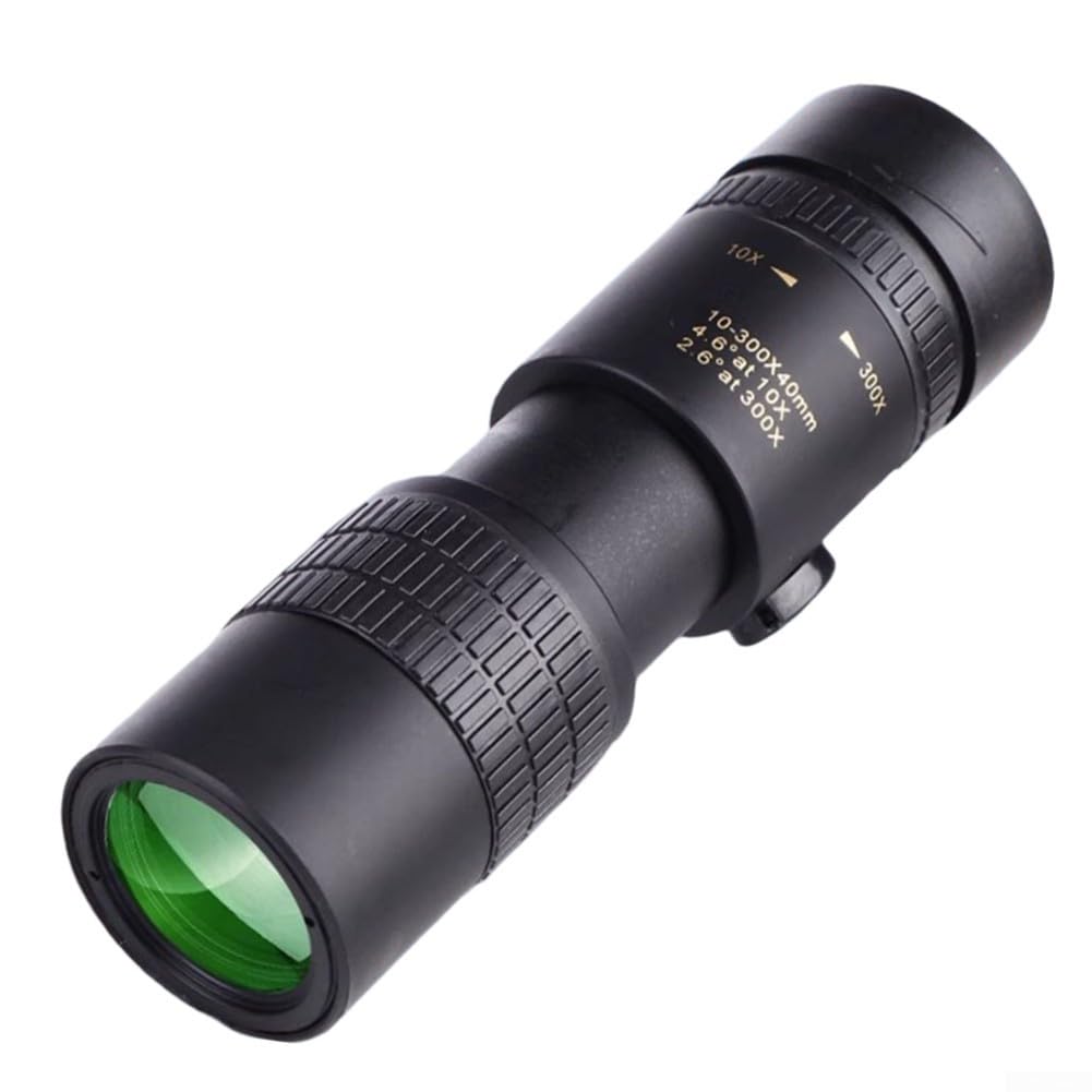 Telescopio monoculare, zoom 10-300x, potente, portatile, ad alta definizione, per esterni, retrattile, monocolo per escursionismo e campeggio (solo monocolo)
