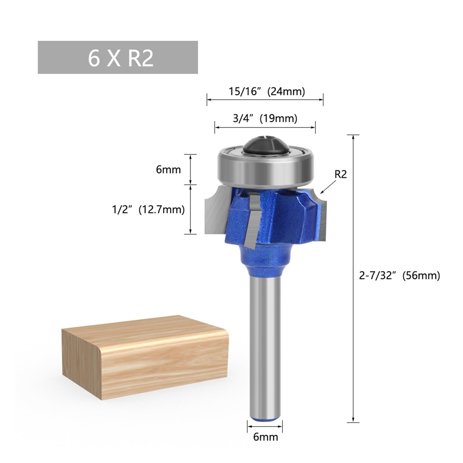 1 Szt. 6mm 1/4 Shank 4 Ostrza Zestaw Bitów Routera Frez Do Obróbki Drewna R1 R2 R3 Przycinanie Krawędzi Noża | 6xR2