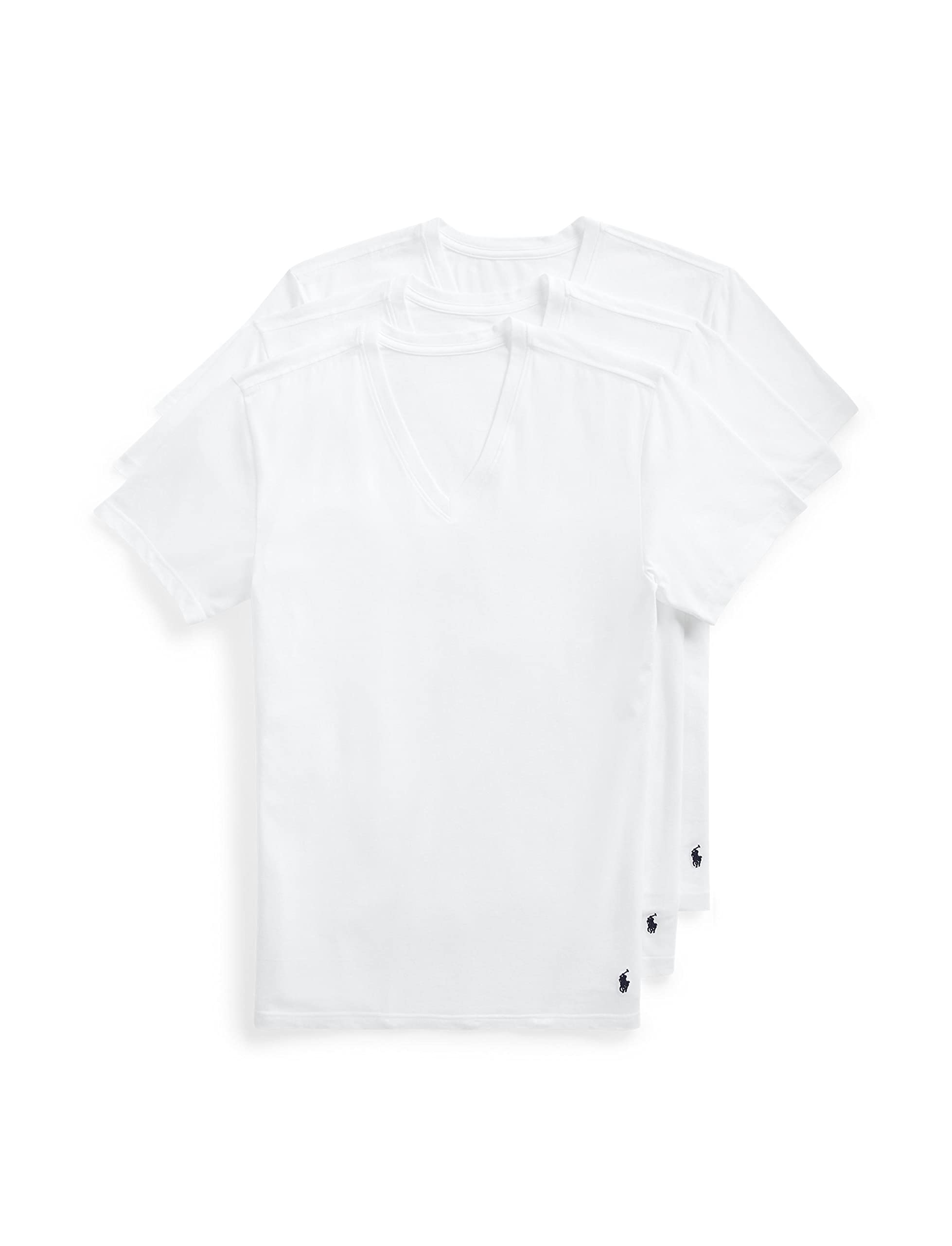 POLO RALPH LAUREN Mens Slim Fit Stretch V-Neck Undershirts 3-Pack