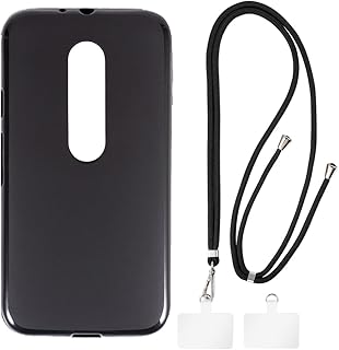 Shantime Capa Motorola Moto G3 + cordões universais para celular, pescoço/alça macia de silicone TPU capa protetora para Motorola Moto G3 (5 polegadas)