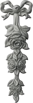 Ekena Millwork 7 1/8"W x 22"H x 2"P Large Rose Drop Onlay
