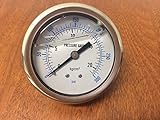 Liquid Filled 300 PSI Air Pressure Gauge Center Back Mount Mnt with 2.5