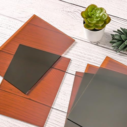 Image of Lesnlok Brown Acrylic Sheets 1 /8 inch Thick 3mm 2 Pack 8 x 10 Clear Plexiglass Sheets,for Sign,Craft,Painting,Laser Cutting,DIY Display Projects (8 inchx 10 inch, Brown, 2)