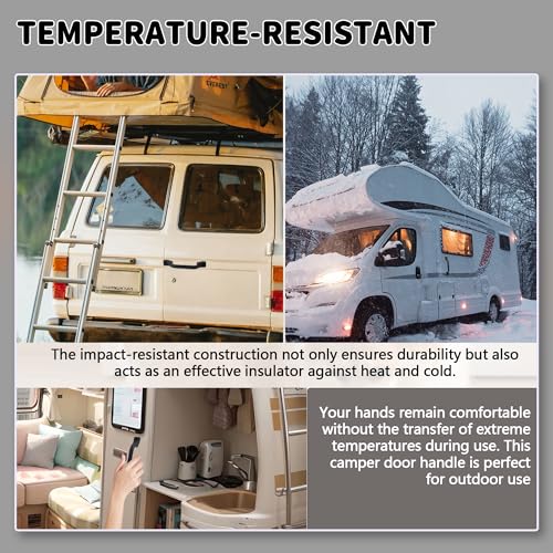 Image of TonGass (3 Pack, Black All Weather Plastic Grab Handle for RV Trailer