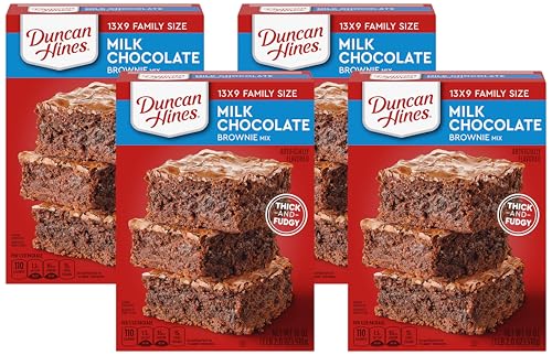 Duncan Hines Brownie Mix, Milk Chocolate, 18 oz (Pack of 4)
