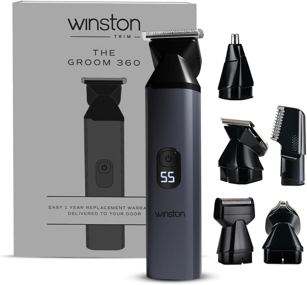 All-in-One Full Body Trimmer for Men - Groom 360 | 6 in 1 Multi Grooming Trimming Kit, Nose, Beard and Body Trimmer | IPX7 Waterproof Design | 160 Min Cordless Runtime
