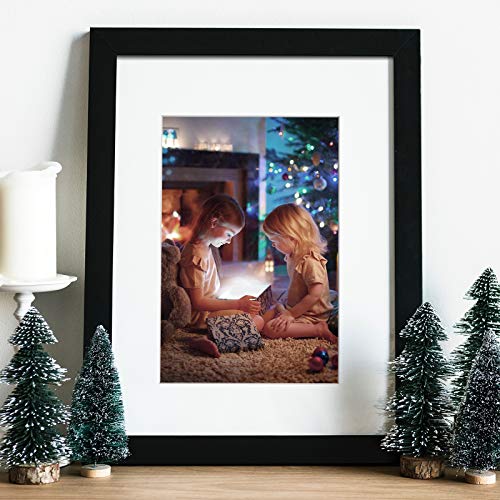 EGOFINE 14x11 Picture Frame,100% Solid Wood Frames with 10x8 Mat,14x11 Photo Frames with Acrylic Glass,35.6x27.9cm Poster Frame for Tabletop and Wall Mounting,Black,2 Pack - Image 4