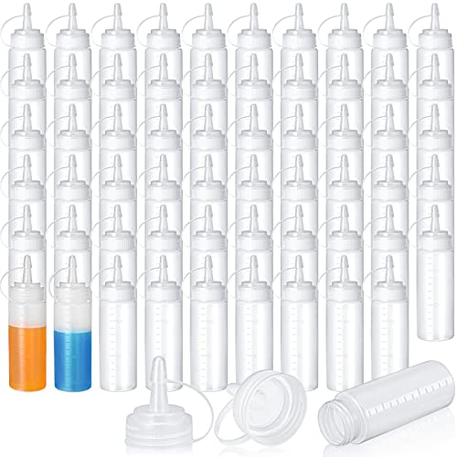 60 Pieces 4 oz Plastic Condiment Squeeze Bottles Small Squirt