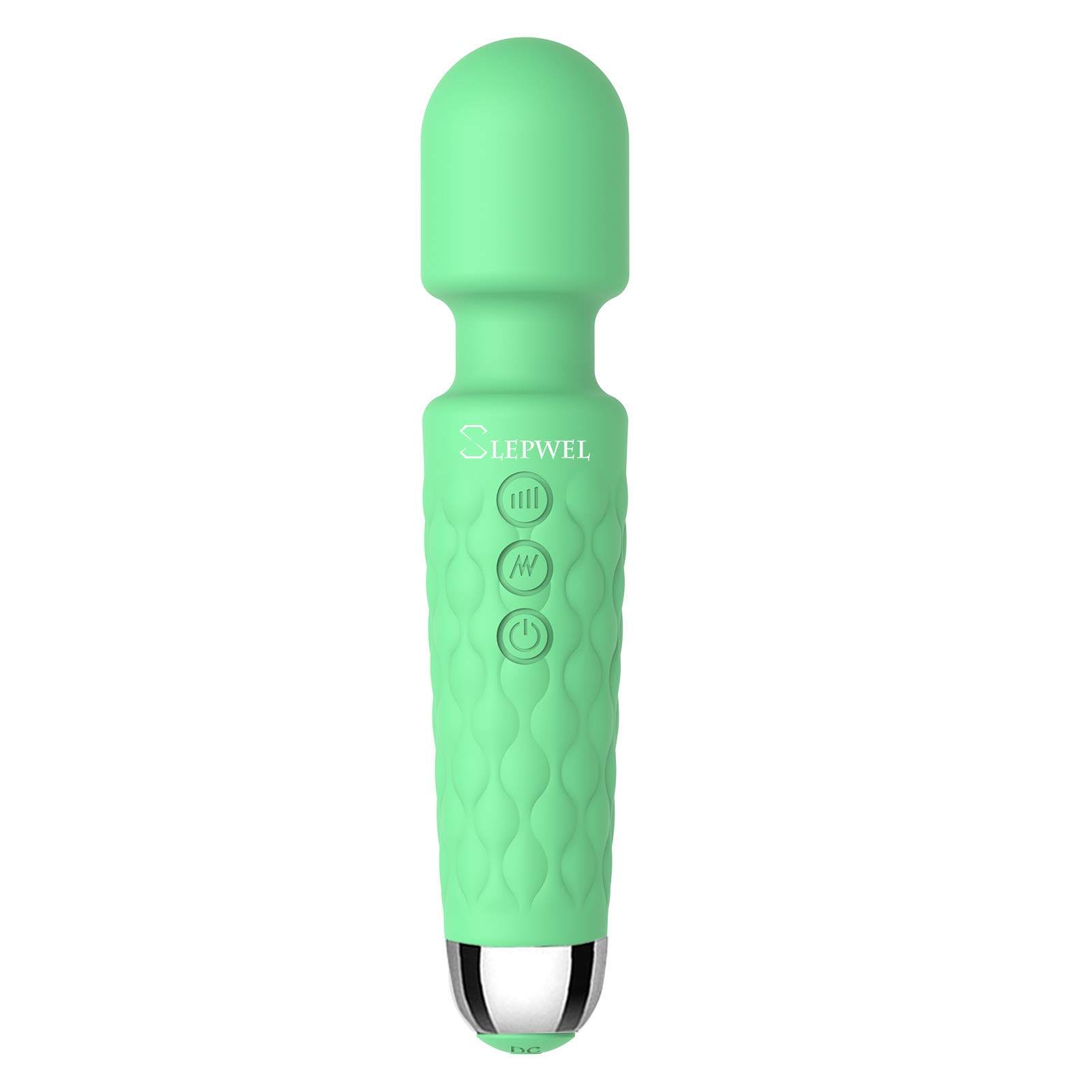 Rechargeable Personal wand Powerful Wireless 8 Speeds 20 Patterns Handheld Magic Waterproof Cordless massager Best for Travel Perfect on Back Legs Hand arm Spine pain Muscle Stress Relaxing Body Green