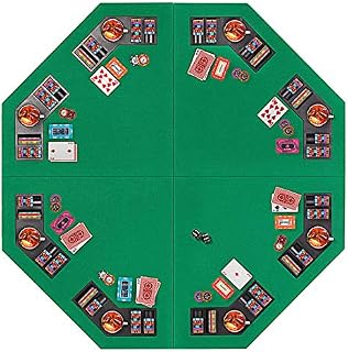 VIVOHOME 48 Inch Foldable 8-Player Texas Poker Card Tabletop Layout Portable Anti-Slip Rubber