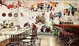 Benutzerdefinierte 3D Fototapete Terracotta-Topf Suppen-Restaurant Hintergrund Wand-150Cmx105Cm