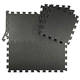 TEKONA Bodenschutzmatte Fitness - 18 Stück - 30 x 30 x 1cm - Puzzlematte Fitnessboden Bodenschutzmatte Fitnessgerät Matten Fitnessraum Schutzmatten Fitnessraum Sportmatten Bodenmatten Poolmatten