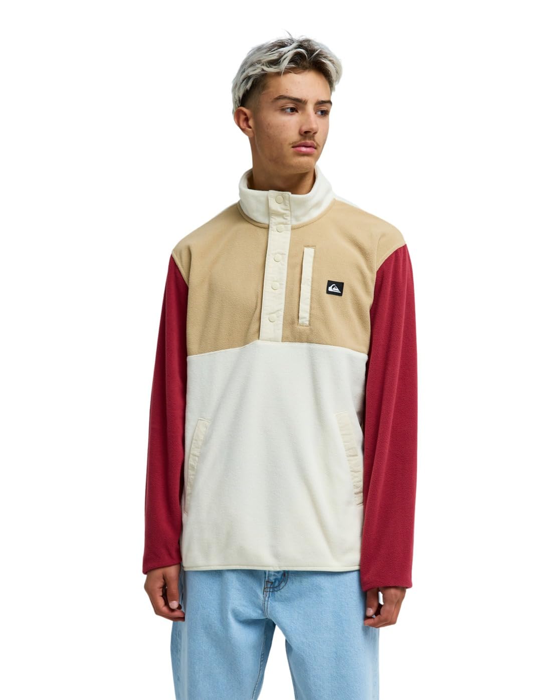 Polaire Demi-Zip Quiksilver Homme Blanc Pull Chaud No Destination Block L - 7