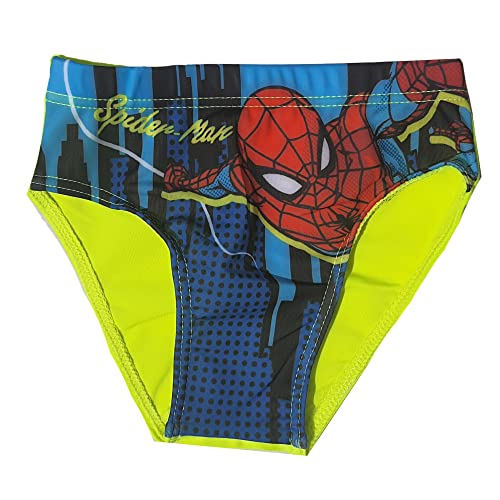 Costume Mutandina Marvel Spiderman, Slip da Mare Bambino, 6 Anni, Giallo Fluo - SPI0403