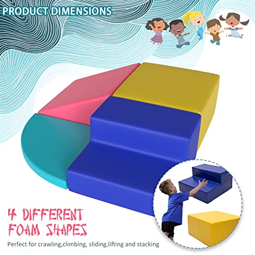 Building Blocks,Climb And Crawl Activity Play Set,Lightweight Foam Shapes For Climbing,Crawling And Sliding, Safe Foam Playset For Toddlers And Preschoolers (Classics, 4Pc) #TOP2