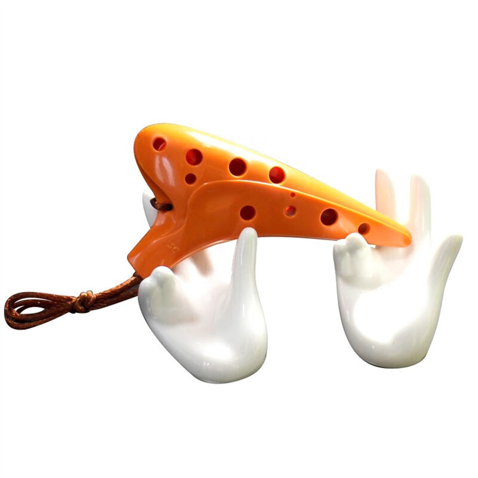 ocarina instrumento Ocarina De 12 Hoyos De Plástico Agudo SC Estudiante Principiantes Entrada C Clave Instrumento Étnico Naranja
