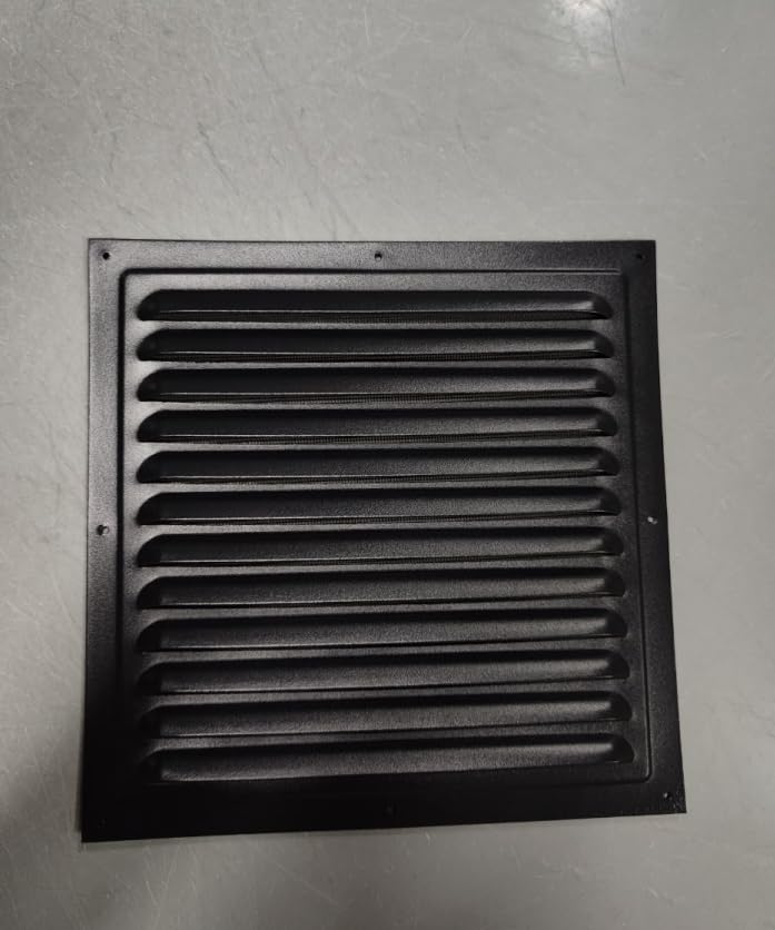 Jinyi Aluminum Gable Vent with Screen Mesh (10" x 10"), Square Vent Louver Vent Grille, Perfect for Attics, Sheds, Garages, and Ceilings, Black Stylish Design