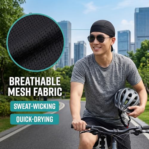 Image of Skull Caps for Men Cooling Bandana Cap Helmet Liner Hat Running Beanie