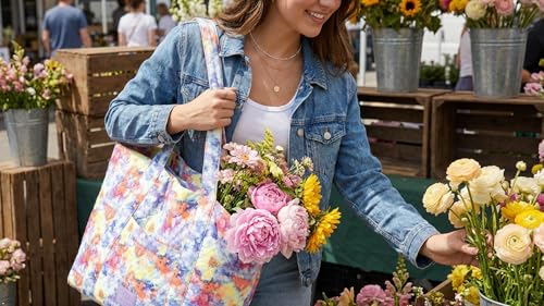 Ivory Ella Jumbo Tote Rainbow Cloud Tie Dye miniatura 4