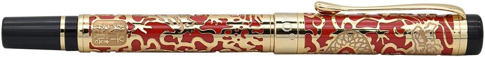 zoohot Jinhao Dragon Pen Fine Nib Fountain Pen with Converter and Box Set (Red) - Image 5