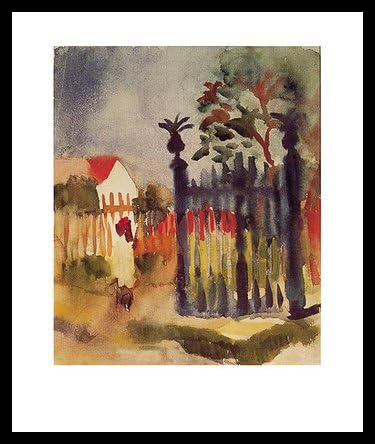 August Macke Gartentor (1914) Poster Kunstdruck mit Alu Rahmen in