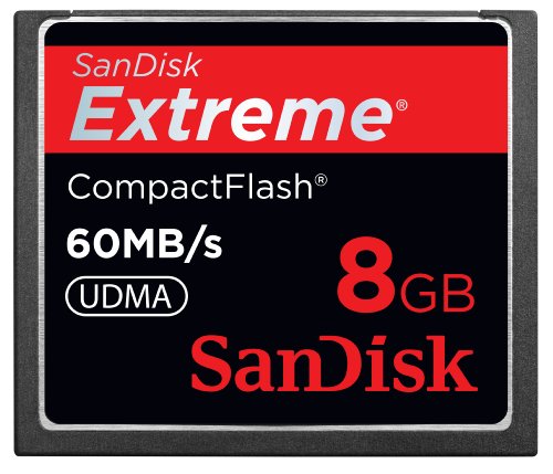 Sandisk Extreme CompactFlash Card 60MB/s 8GB memoria flash   Tarjeta de memoria (8 GB, CompactFlash, 60 MB/s, 60 MB/s, Negro)