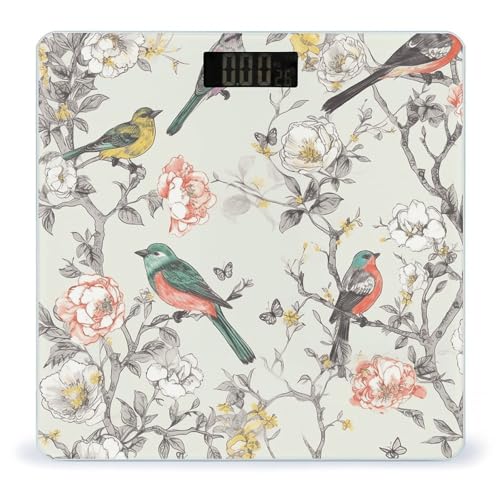 Báscula digital Birds and Flower de vidrio templado miniatura 1