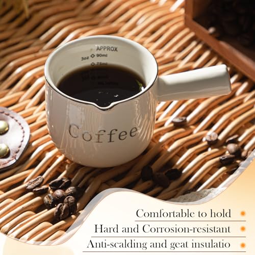 Maxdot 2 Pack de Vasos Medidores Espresso de Cerámica 3 oz miniatura 5