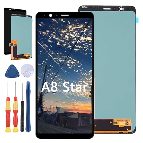 Yuxyiony Écran LCD de rechange pour Samsung Galaxy A8 Star LCD et outils de remplacement