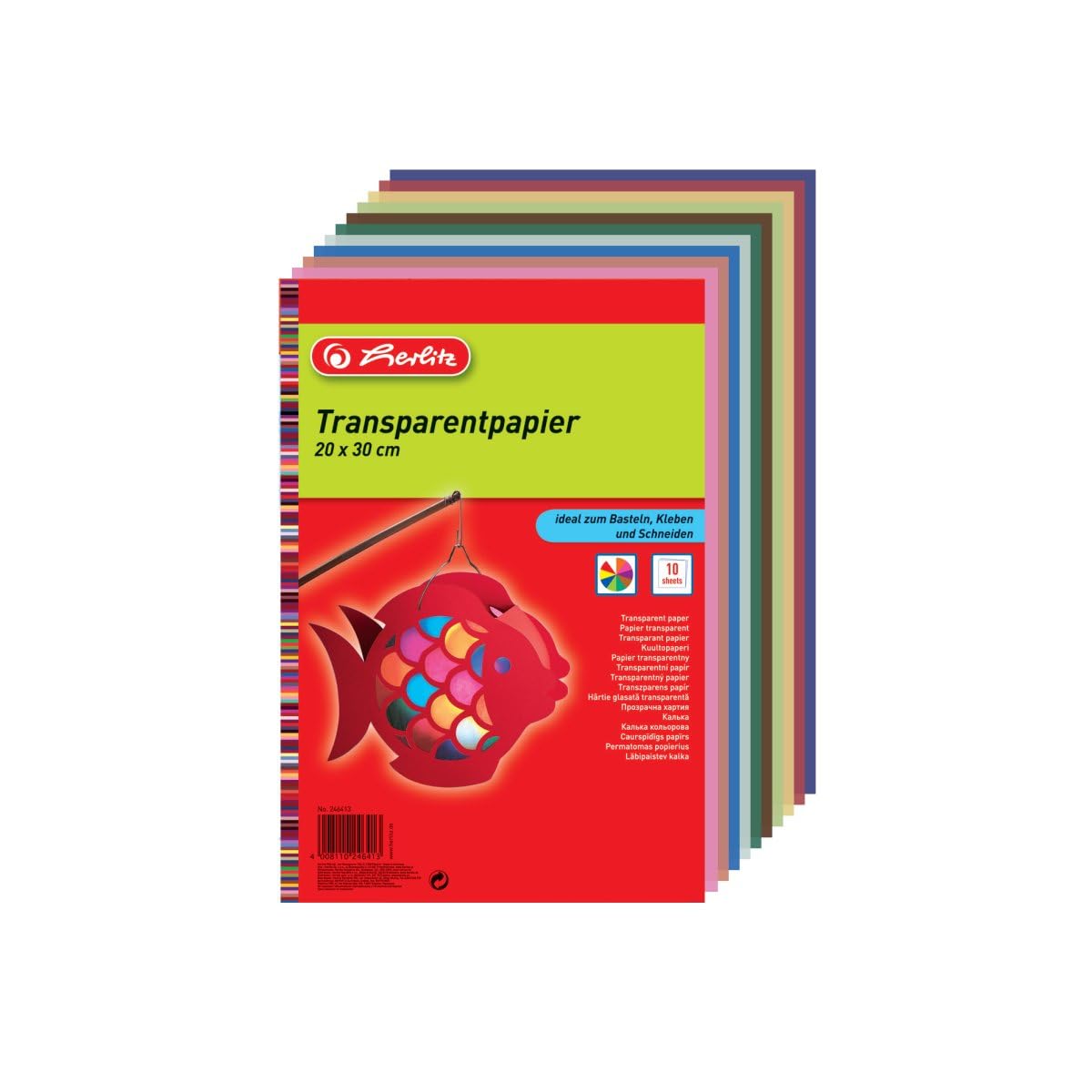 Herlitz 246413 - Paquet de 10 feuilles de papier calque 20 x 30 cm