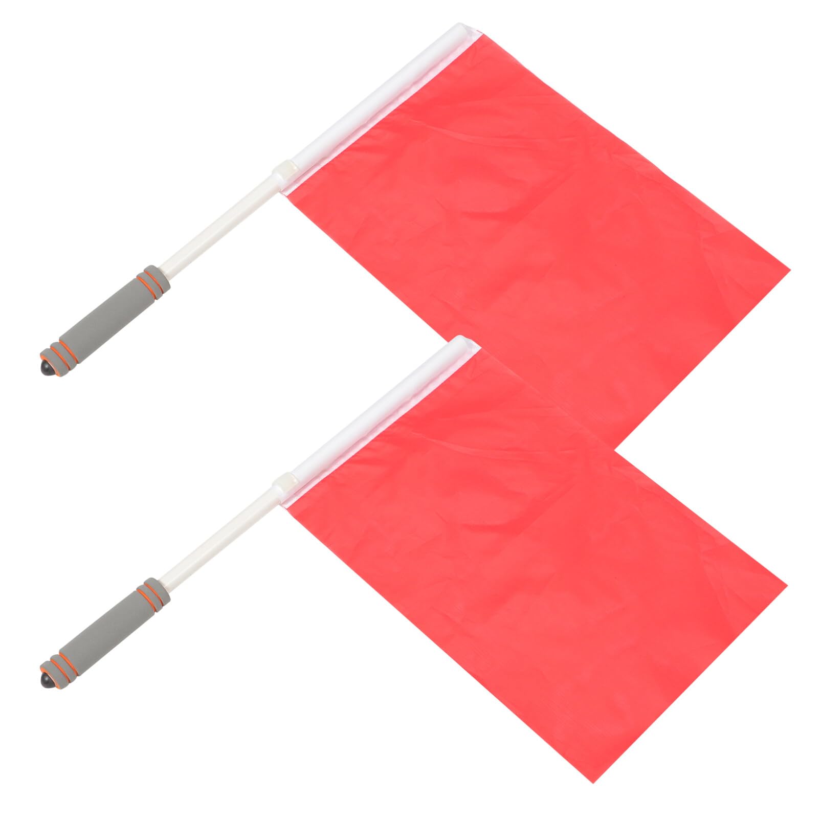 Toddmomy 2pcs Handheld Referee Commanding Flags Bright Red Signal Flags for Sports Racing and Outdoor Events and for Traffic and Game Use