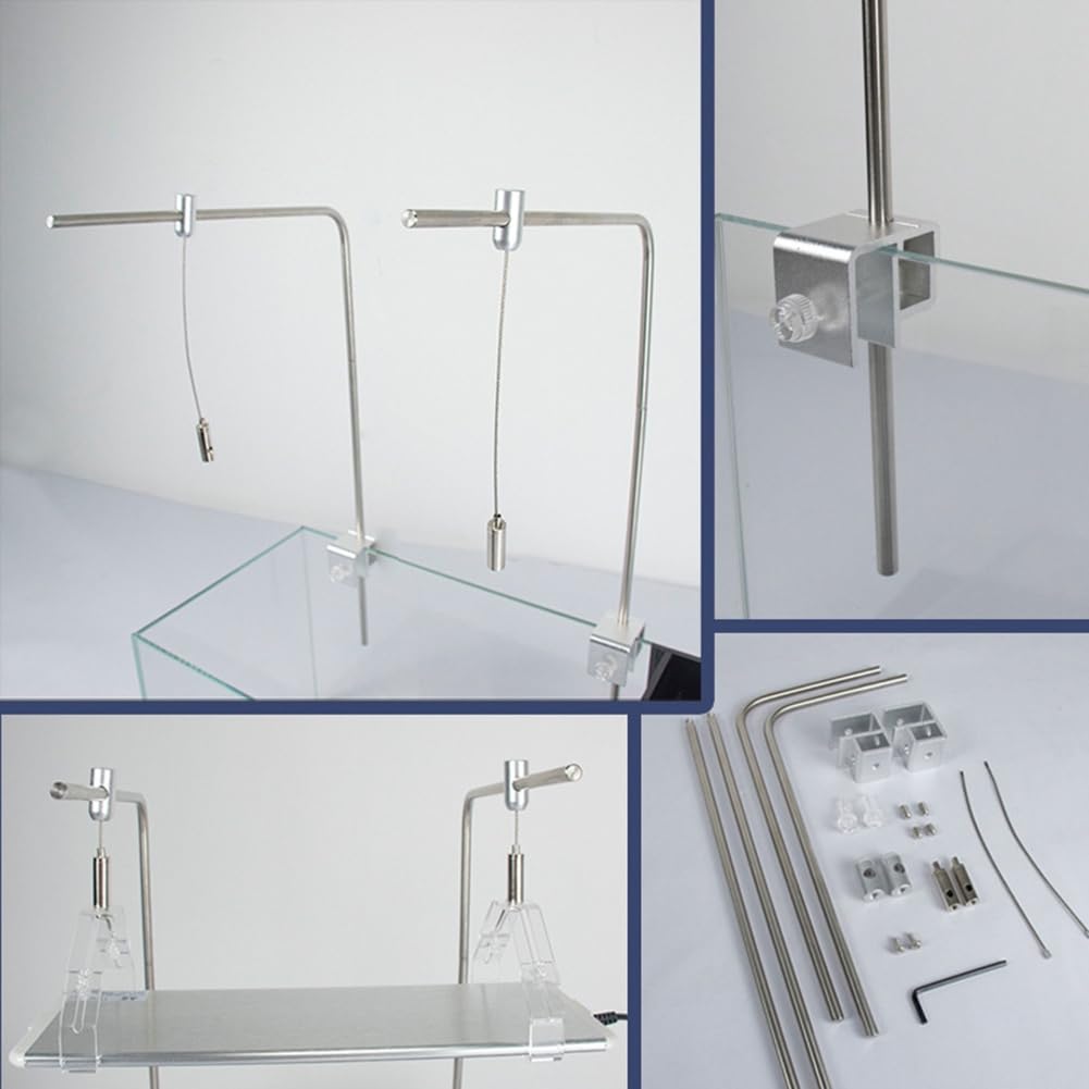 Soporte de Montaje Ajustable para Acuario, Soporte de Luz LED Universal para Pecera, Kit de Soporte de Luz para Colgar, Accesorios para Acuario