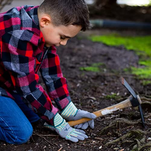 G & F Products G & F 5009M 3 Pair Pack Justforkids Synthetic Leather Kids Garden Gloves, Kids Work Gloves, Grey, 4-6 Years Old #TOP6