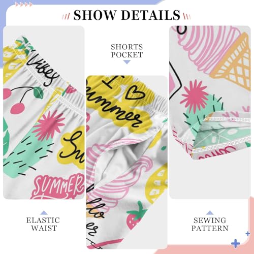 I Love Summer Boys Long Pants Soft Trousers Elastic Waist Kids Lounge Bottoms with Pockets S-XL4