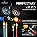 WISSCOOL AC Gauge Set R410a R134a R22, Automotive 4 Valve AC Manifold Gauge with 5ft Hoses, Quick Couplers, Adapters, Puncturing Can Tap Tools for R410a Refrigerants Charging and Evacuation