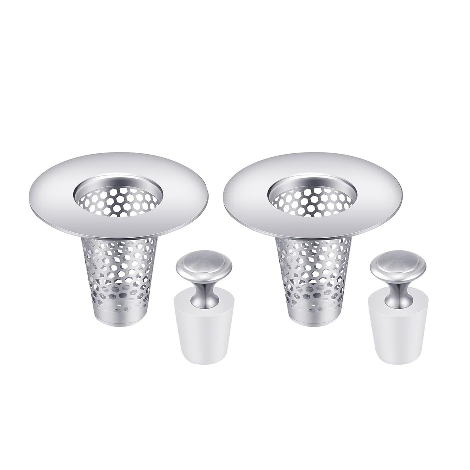 TFAOYS Quick Drains Steel Bathroom Sink Strainer with Protective Covers Kitchen Sink Accessories Multifunctional Filter Kitchen Accessories