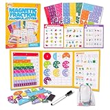 Magnetic Fraction Demonstration Book, Fraction Manipulatives with Magnetic Fraction Tiles & Circles, Montessori Magnetic Fraction Book for Hands-On Elementary Math Learning