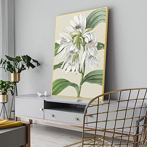 Orchée blanche en peinture à l'huile pour sublimer votre salon