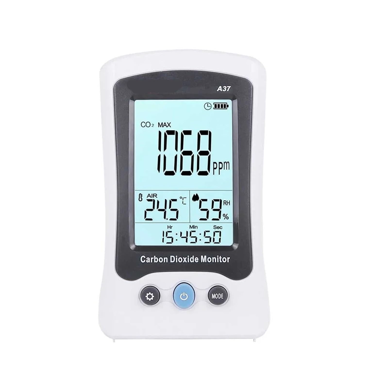 monitor co2, A37 Cyfrowy detektor dwutlenku węgla Laserowy monitor ści powietrza Monitor Tester Miernik CO2 Wykrywanie do domu, biura, samochodu