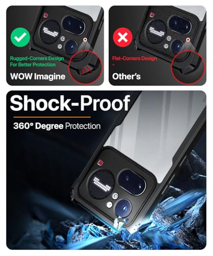 Image of WOW IMAGINE Shock Proof Clear Back Case Mobile Cover for Nothing Phone 4A Pro (Hard | Hybrid PC + TPU | Full Armour Device & Camera Protection | Black)