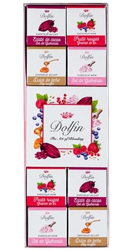 Dolfin - Dolfin Assortiment de Chocolate "Sucré-Salé" - 24 Carrés Gourmands - 4 Saveurs Exquises - Chocolat de Qualité Supérieure - Idée Cadeau pour Anniversaire, Fêtes, Saint-Valentin, Fêtes de Fin d'Année