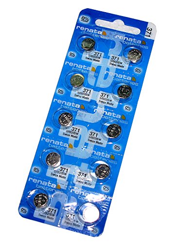 Renata Silver Oxide Watch Battery 371 - SR920SW (10 Batteries)