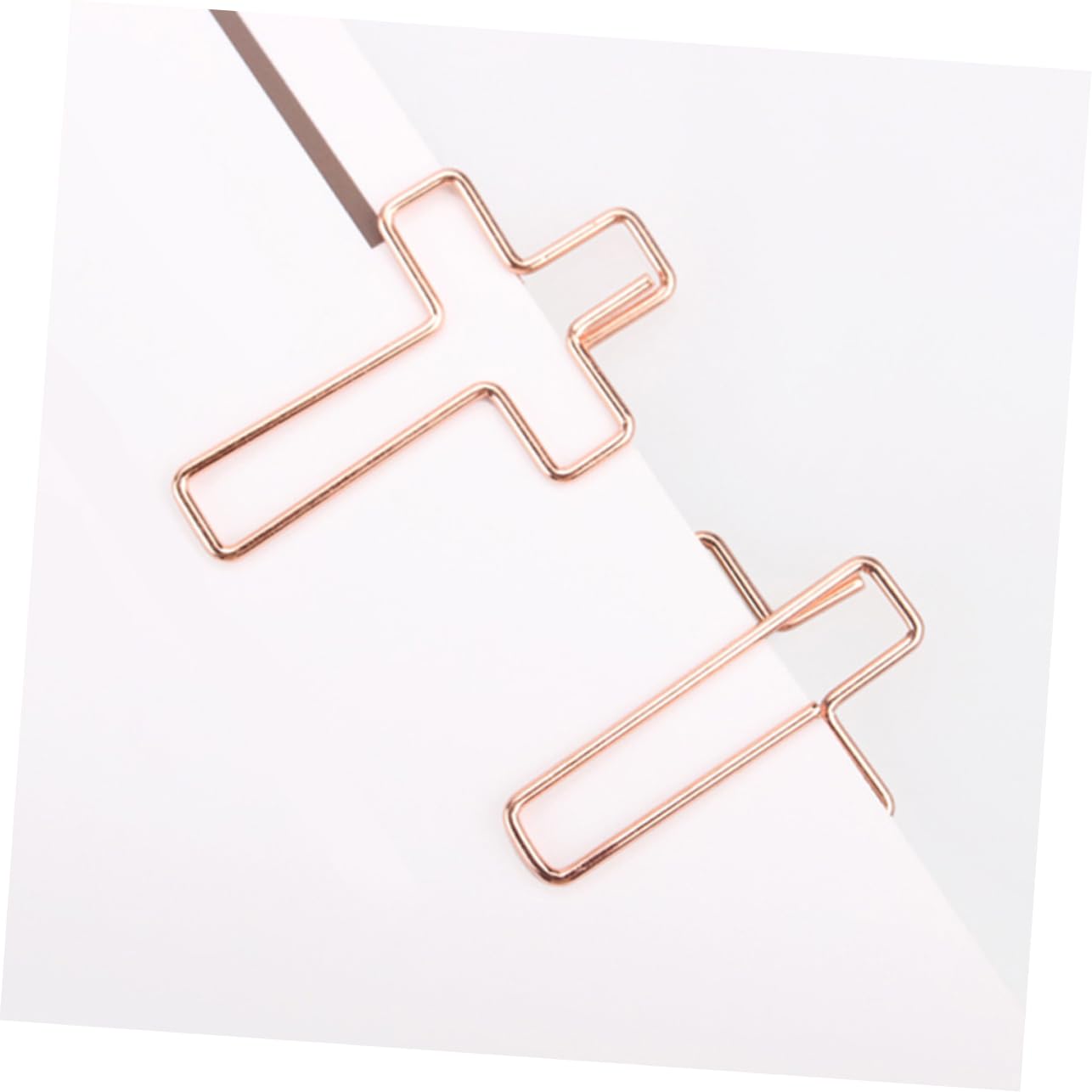 10 pezzi Graffette Metalliche Forma Clip per Documenti Creative Resistenti Adatte per Ufficio e Studio Colorazione Oro Rosa Facili da Usare e Non Danneggiano La Carta