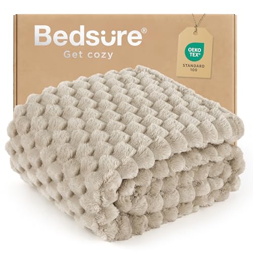 Bedsure Light Brown Throw Blanket for Couch - 350GSM Soft...