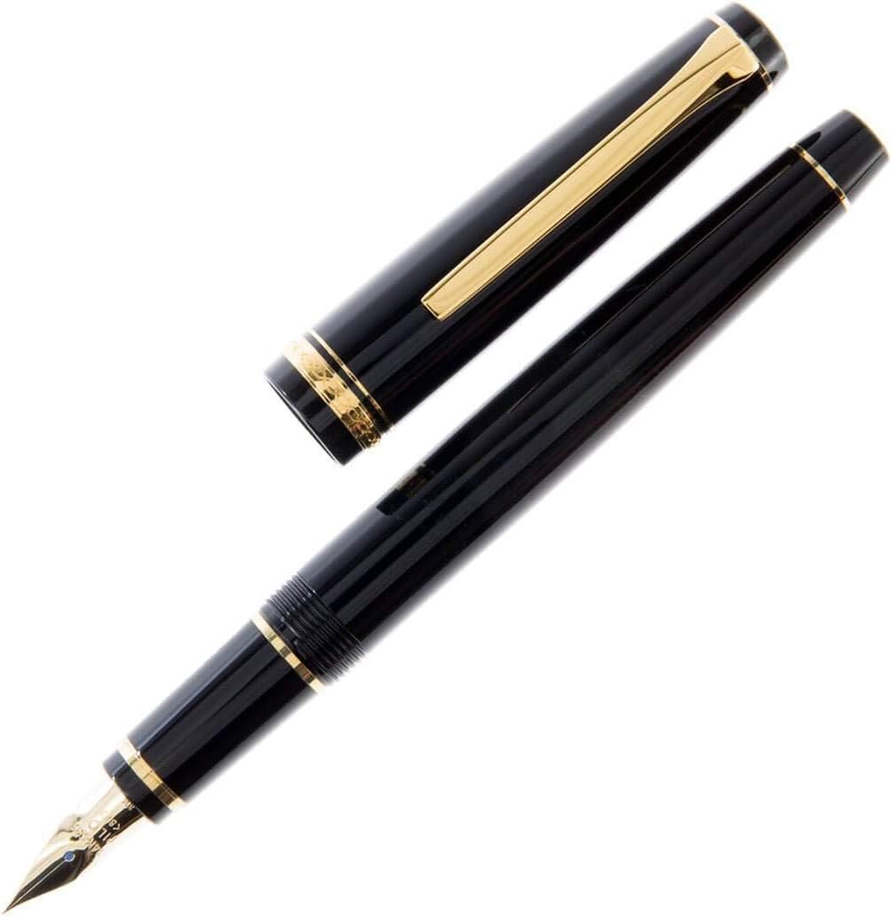 PILOT Namiki Falcon Collection Fountain Pen, Black Barrel with Gold Accents, Soft Medium Nib (60252)