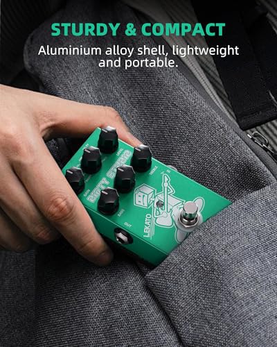 Image of LEKATO Boost Distortion Overdrive Digital Guitar Effect Pedal with 9 Tones, 3-band EQ, True Bypass, Combo Clean Pedal for Electric Guitar
